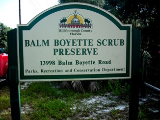 balm boyette scrub preserve sign